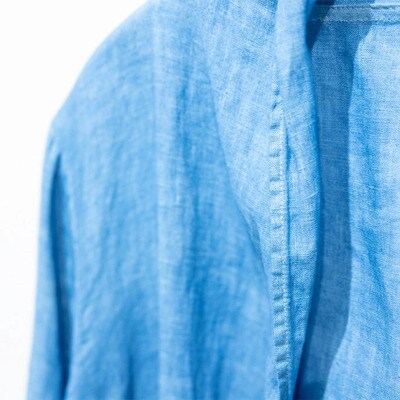 【石垣島の藍染工房】羽織ロング 1着【手作り】【ブルー】【Mサイズ】