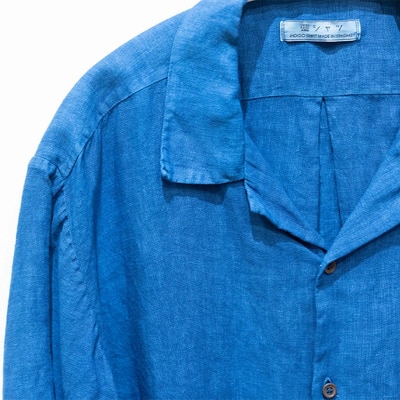 【石垣島の藍染工房】半袖シャツ【カラー:ブルー】【サイズ:Lサイズ】
