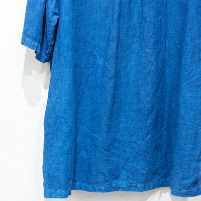 【石垣島の藍染工房】半袖シャツ【カラー:ブルー】【サイズ:Lサイズ】
