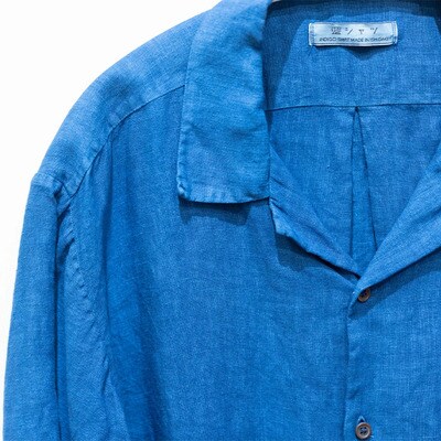 【石垣島の藍染工房】半袖シャツ【カラー:ブルー】【サイズ:XLサイズ】