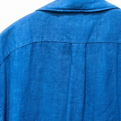 【石垣島の藍染工房】半袖シャツ【カラー:ブルー】【サイズ:XLサイズ】
