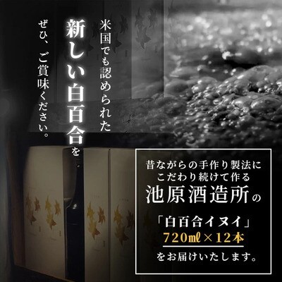 IK-8 池原酒造 白百合イヌイ 720ml 44度 12本セット
