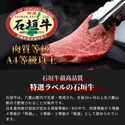 【全3回 定期便A】 石垣牛特選　焼肉・サーロインステーキ・すきしゃぶ　計2.2kg