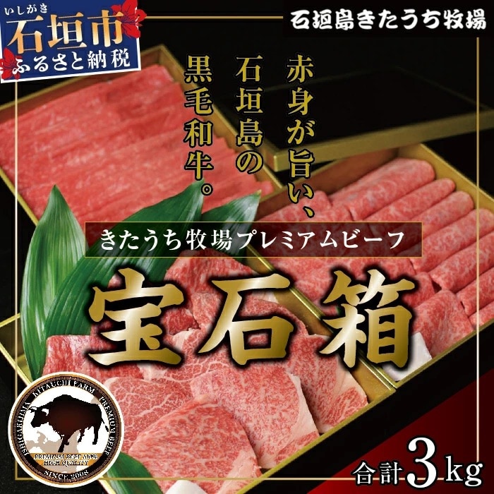 きたうち牧場プレミアムビーフ宝石箱 合計3kg AM-1