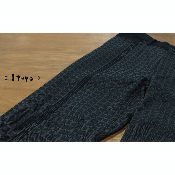 みんさー織 総手織りパンツ(楕円ヒチガーラ ブラック)Mサイズ AZ-62-1