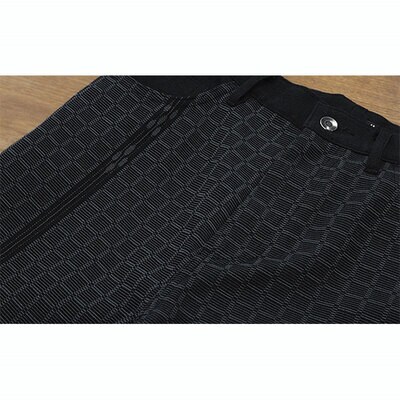 みんさー織 総手織りパンツ(楕円ヒチガーラ ブラック)Lサイズ AZ-63-1