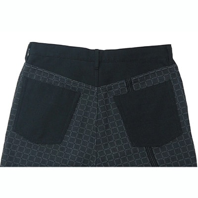 みんさー織 総手織りパンツ(楕円ヒチガーラ ブラック)Lサイズ AZ-63-1