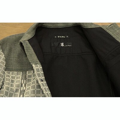 みんさー織 総手織りブルゾン(楕円ヒチガーラ グレイッシュ)LLサイズ AZ-61-1