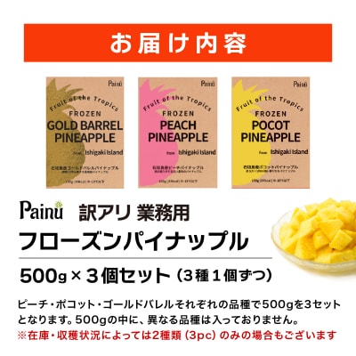 (訳アリ)業務用冷凍カットパイナップル500g×3点セット PU-02