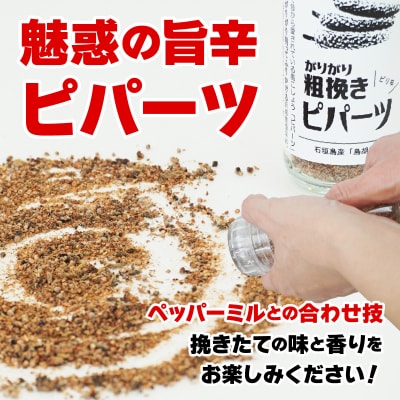 ガリガリ粗挽きピパーツ 石垣島産「島胡椒」ペッパーミル(1本)+詰替(1袋)