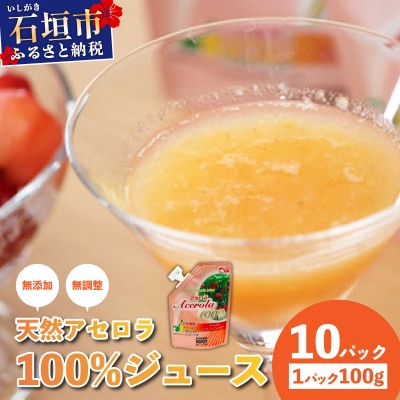 石垣島産 天然アセロラ100%ジュース (100g/pc) × 10pc
