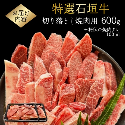 切り落とし焼肉用300g×2パック&石垣牛 MARU秘伝の焼肉タレ100ml×1本