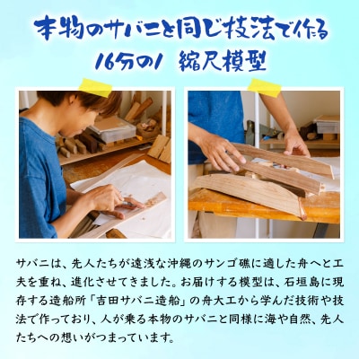 沖縄の伝統的木造船サバニ 1/16縮尺模型
