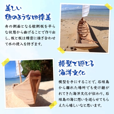 沖縄の伝統的木造船サバニ 1/16縮尺模型