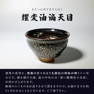 石垣焼 耀変油滴天目 ぐい呑み - 星斑 (せいはん/Star-Mottel) -