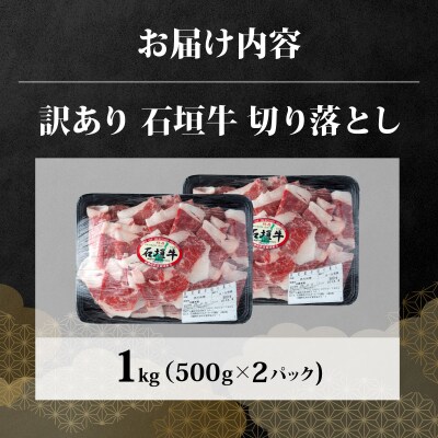 訳あり 石垣牛切り落とし 1kg (500g×2パック)  KP-031