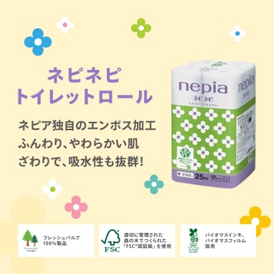 ネピアネピネピトイレットロール12ロールダブル×6パック　トイレットペーパー　ダブル　日用品　無香料