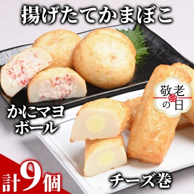 【敬老ギフト】【一番人気!!!】かにマヨ4個・チーズ巻き5個セット【揚げたてかまぼこ】