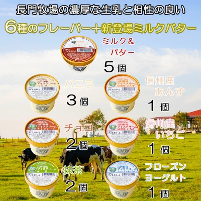 長門牧場　自社製造アイスクリーム　ミルクバター入セット15個　クリスマススイーツギフト　長野県お歳暮