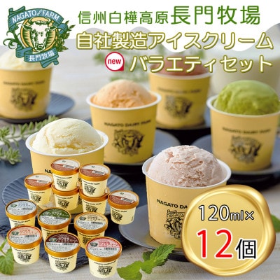長門牧場　自社製造アイスクリーム　ミルクバター入セット12個　クリスマススイーツギフト　長野県お歳暮