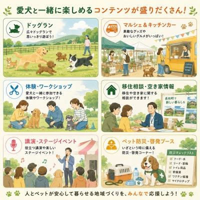 愛犬と楽しむイベント!長和んドッグフェス　ファミリーチケット<大人3人+ワンちゃん3匹迄>入場優待券