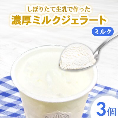 しぼりたて生乳で作った濃厚ミルクジェラート 3個セット LB23