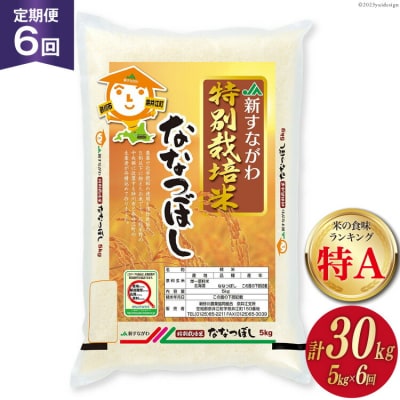 6回 定期便 JA新すながわ産 特栽米ななつぼし 5kg×6回 総計30kg [12260796]