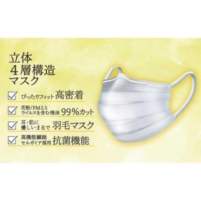 マスク(大容量)高級国産不織布マスク(ふつうサイズ)30枚入×4箱 (サージカルマスク)