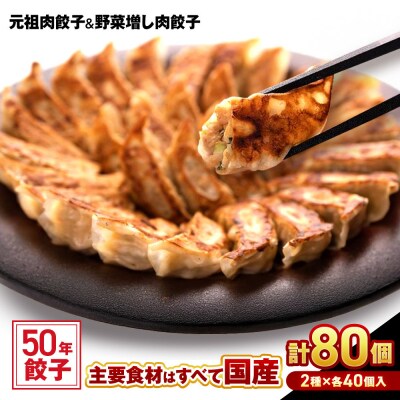 50年餃子　元祖肉餃子&野菜増し肉餃子 各種40個入り