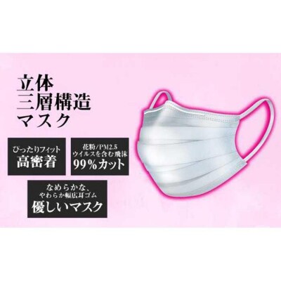 名古屋で製造　国産不織布マスク(小さめ)　5枚入×10袋