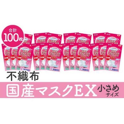 名古屋で製造　国産不織布マスク(小さめ)　5枚入×20袋