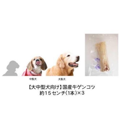 精肉店がこだわった【大中型犬向けおやつ】国産牛ゲンコツ　1本×3