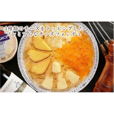 4種類のチーズをトッピングした焼きチーズフォンデュ