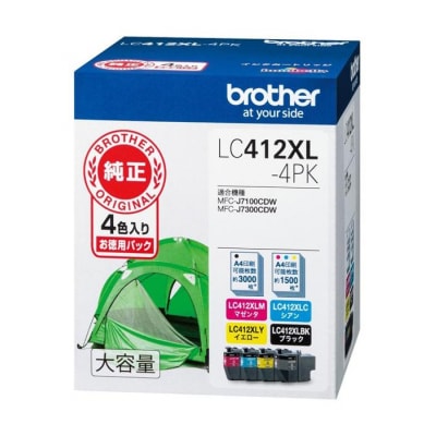 【ブラザー　純正インクカートリッジ　大容量】LC412XL-4PK
