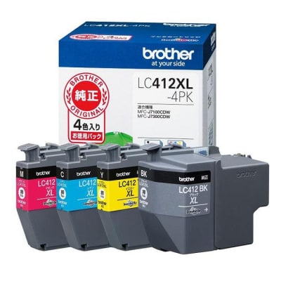 【ブラザー　純正インクカートリッジ　大容量】LC412XL-4PK