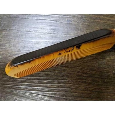 つげ櫛の櫛留商店　本つげ材すす櫛(細歯)袋付　※約13.5cm