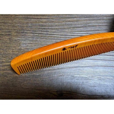 つげ櫛の櫛留商店　本つげ材とき櫛(中歯)袋付　※約13cm