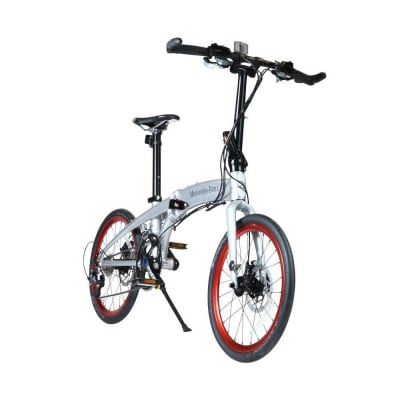 防災対応　メルセデスベンツ ノンパンク折りたたみ自転車20型<シルバー>
