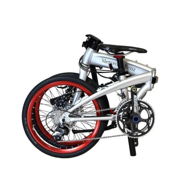 防災対応　メルセデスベンツ ノンパンク折りたたみ自転車20型＜シルバー＞