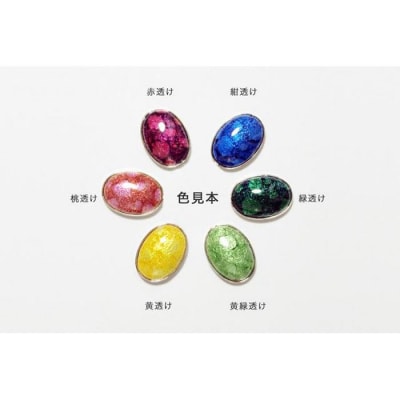 ★色:赤透★【尾張七宝窯元　加藤七宝製作所】楕円ペンダント