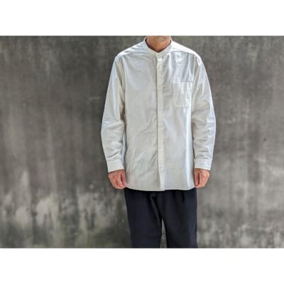 OSOCU　知多木綿 無漂白無染色生地 バンドカラーシャツ