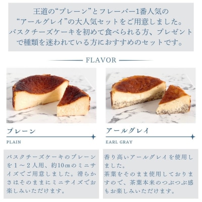 とろける2層のバスクチーズケーキ2個セット(プレーン・アールグレイ)