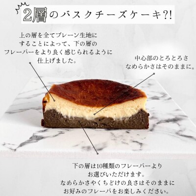とろける2層のバスクチーズケーキ2個セット(プレーン・カカオ)
