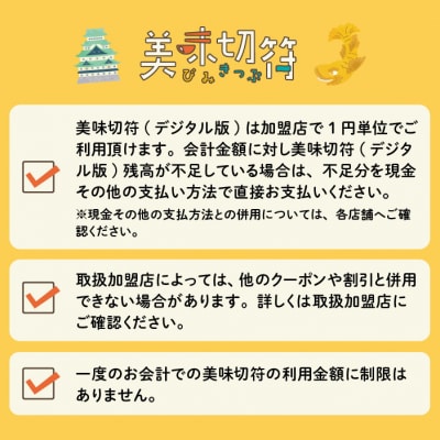 名古屋市内の飲食店で使えるデジタルお食事券 「美味切符」 300,000円分
