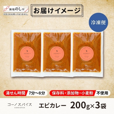 《無地熨斗》 コーノスパイス エビカレー 200g×3パック