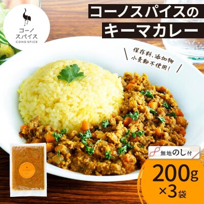 《無地熨斗》 コーノスパイス キーマカレー 200g×3パック