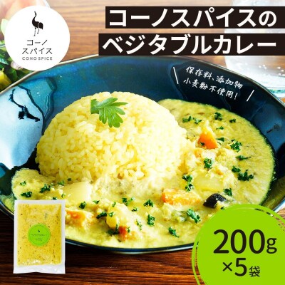 コーノスパイス ベジタブルカレー 200g×5パック