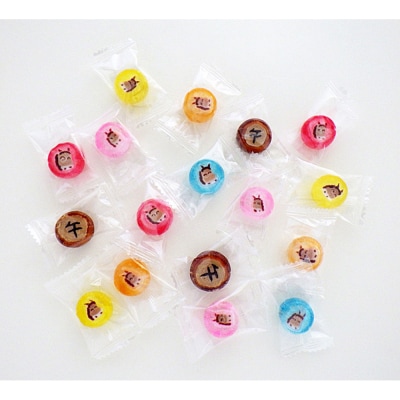 金扇　干支飴200個入り×1袋　個包装　6色ミックス