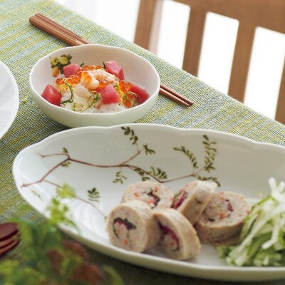 ナルミ 里花暦 ゆったりオーバルボウルセット 32cm 2人用 40912-33085