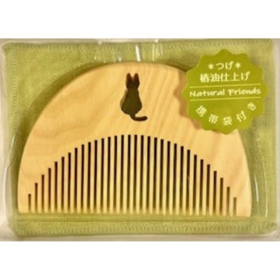 【セット】つげブローブラシ+つげのくし(ねこ)携帯袋付き